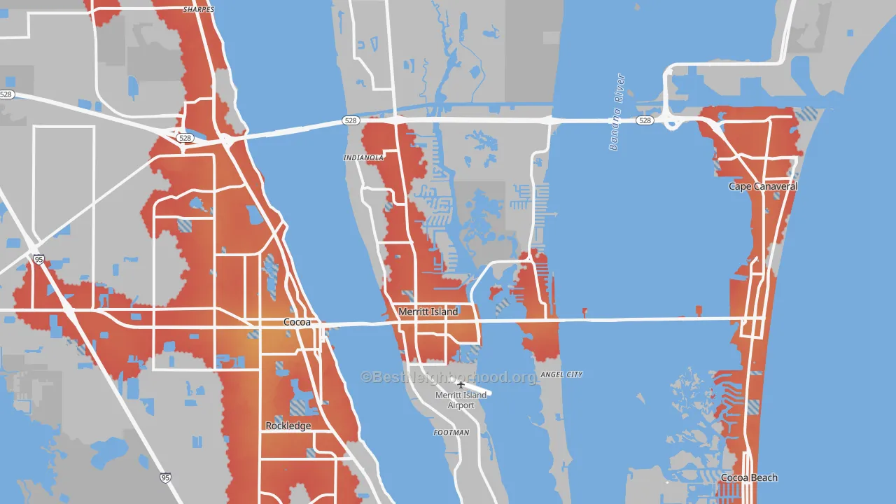 Transit Grade map of Merritt Island, FL