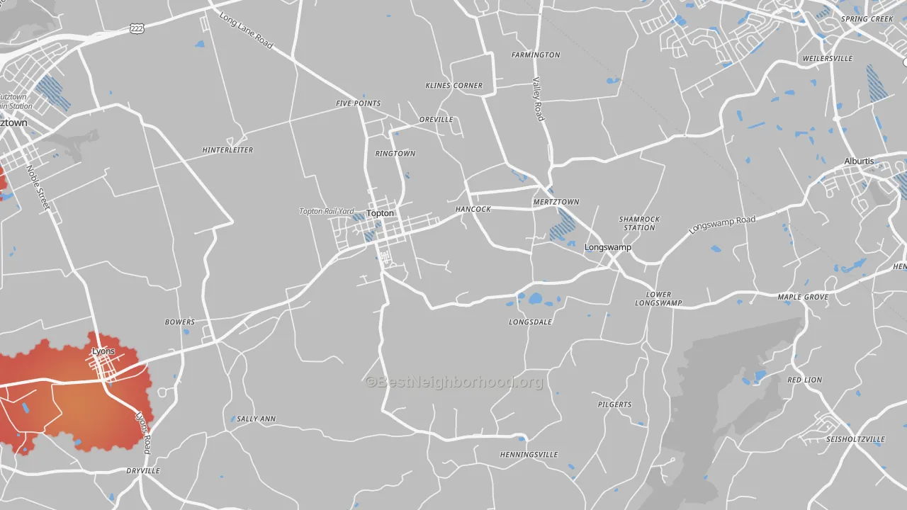 Transit Grade map of Mertztown, PA