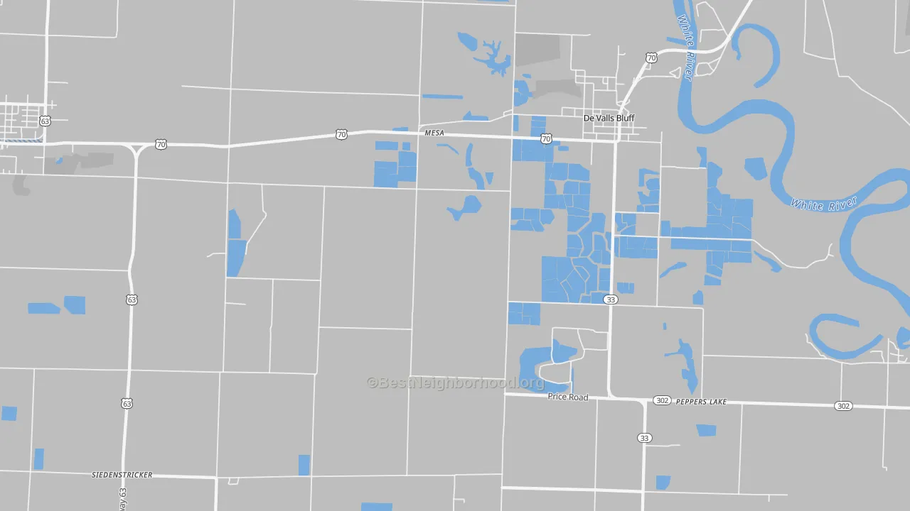 Transit Grade map of Mesa, AR