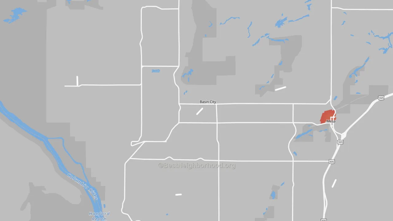 Transit Grade map of Mesa, WA