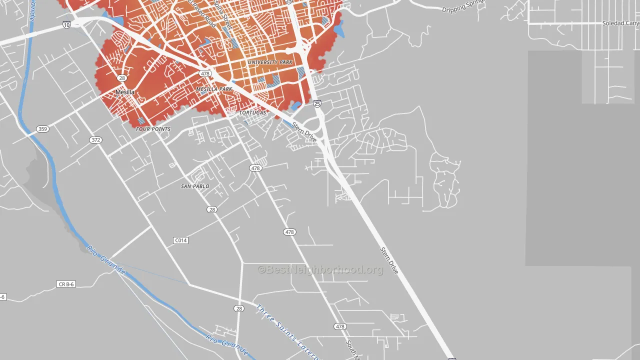 Transit Grade map of Mesilla Park, NM