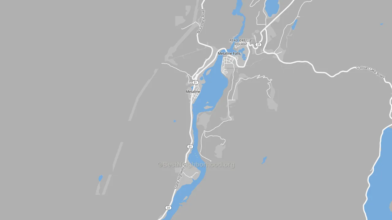Transit Grade map of Metaline, WA