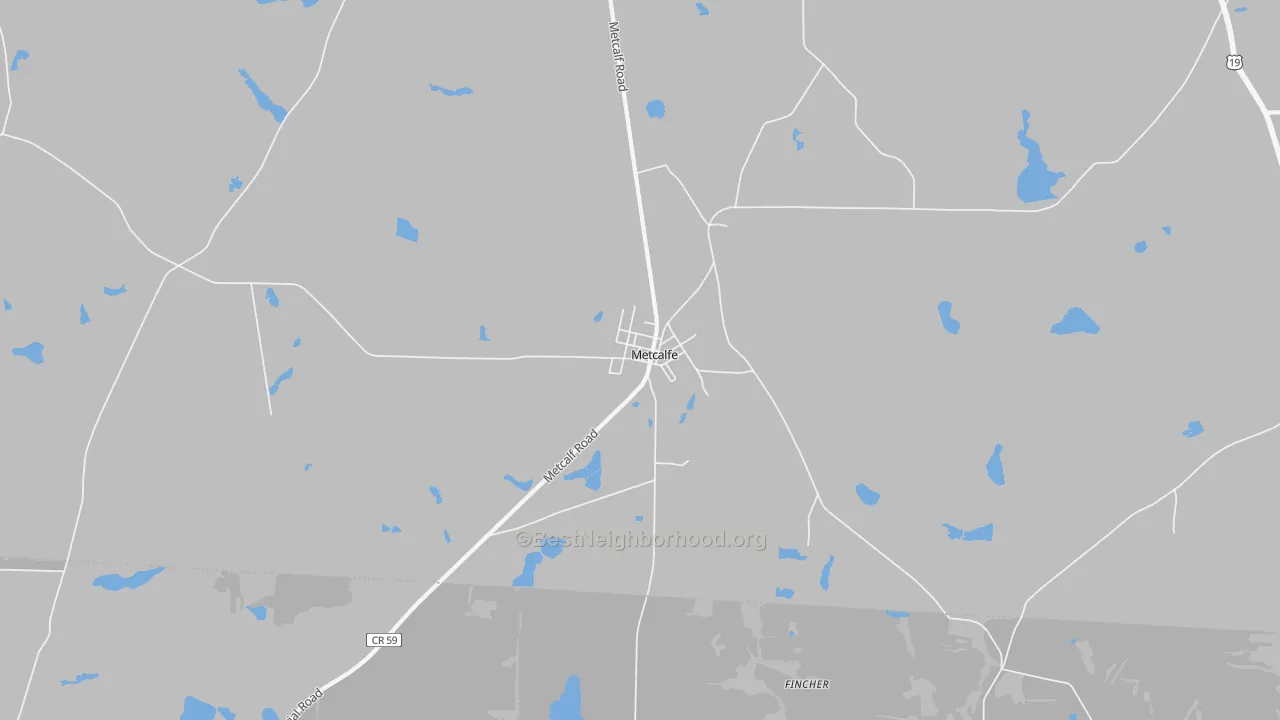 Transit Grade map of Metcalf, GA