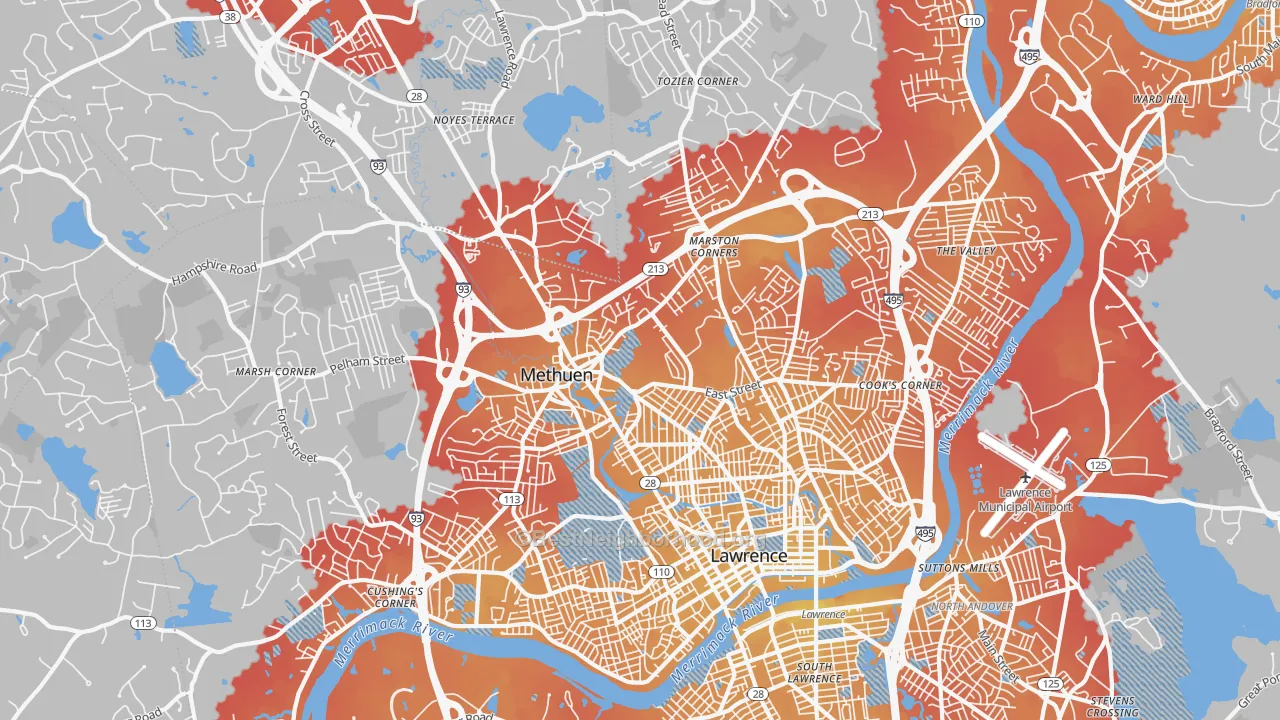 Transit Grade map of Methuen Town, MA