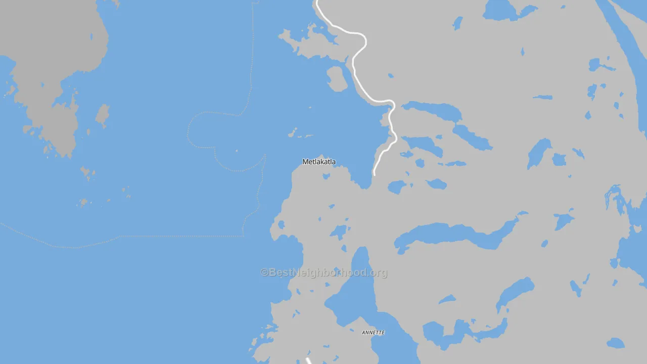 Transit Grade map of Metlakatla, AK
