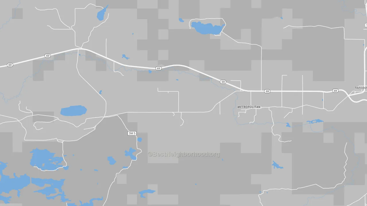 Transit Grade map of Metropolitan, MI