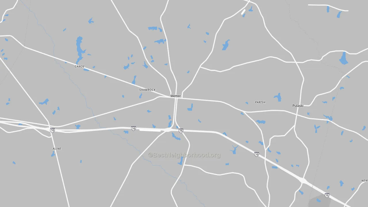 Transit Grade map of Metter, GA