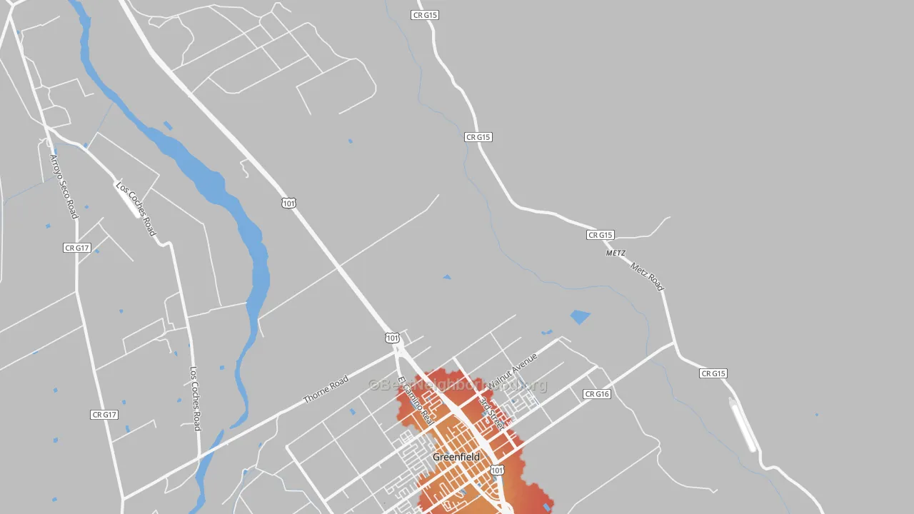 Transit Grade map of Metz, CA