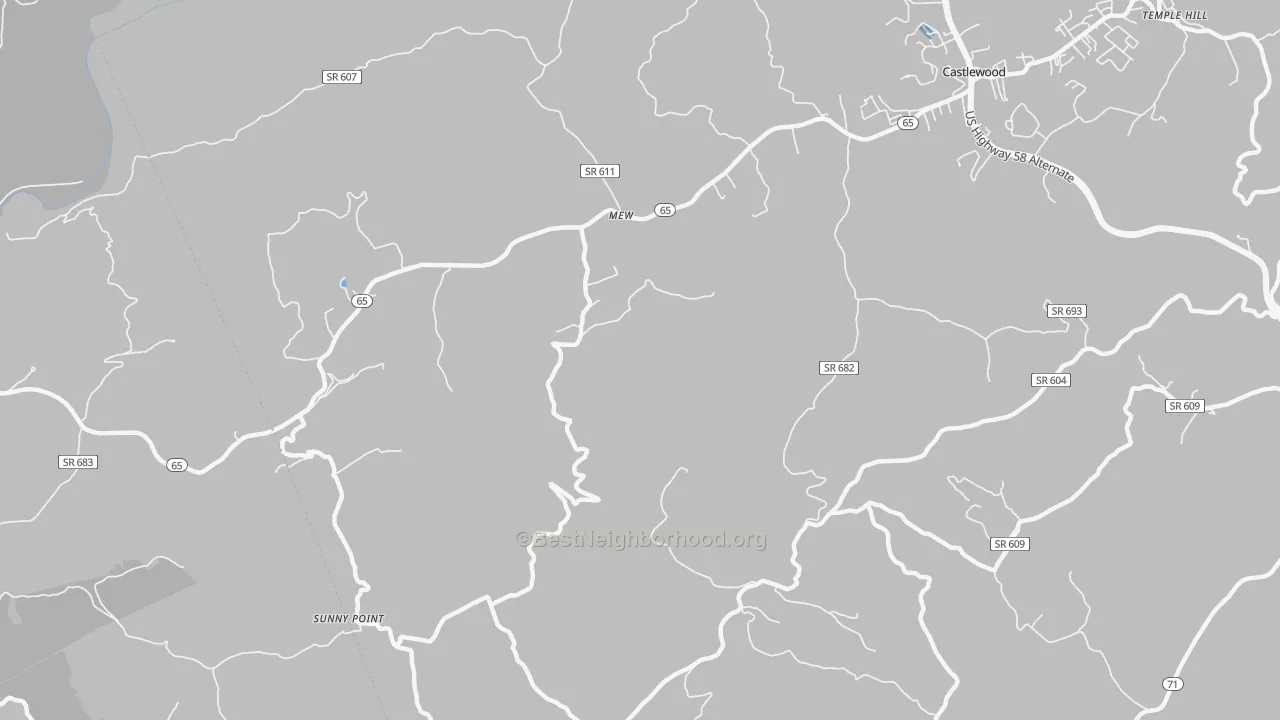 Transit Grade map of Mew, VA