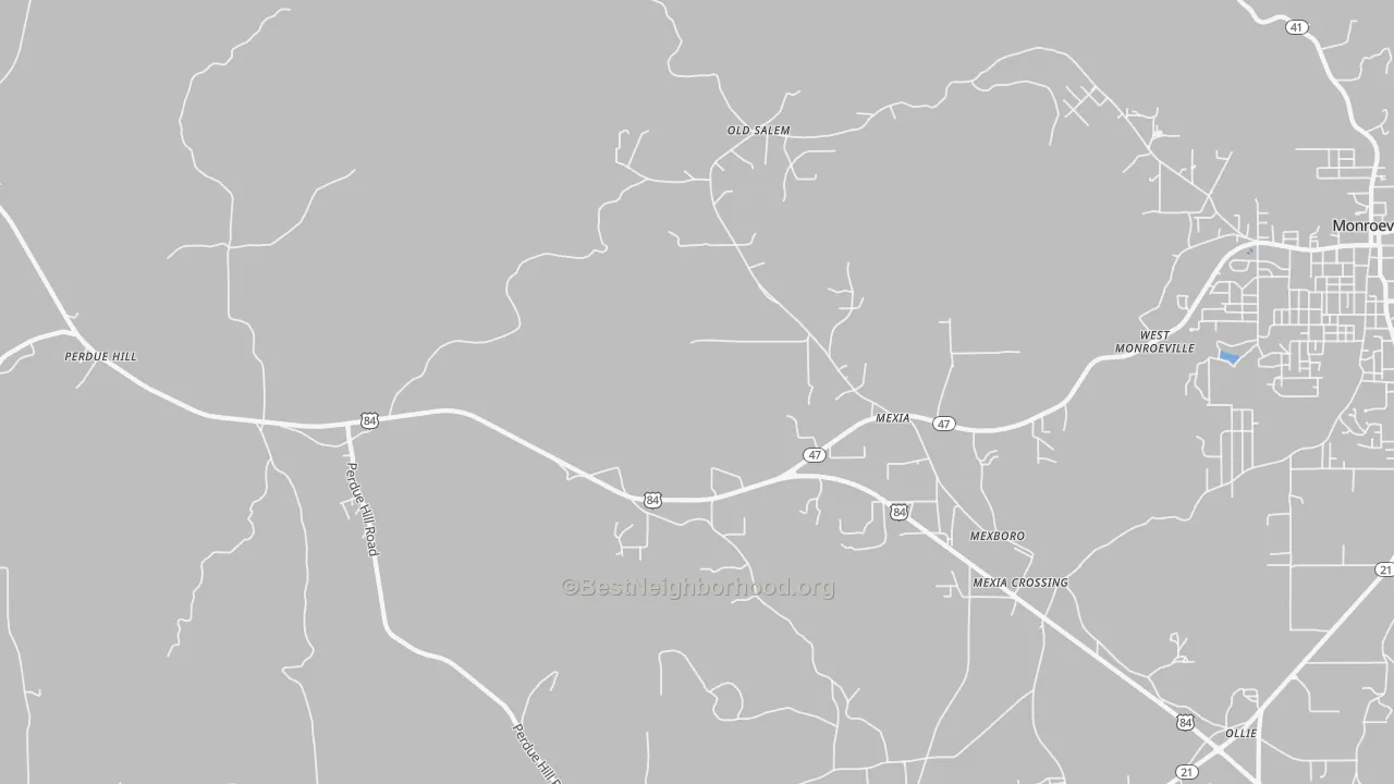 Transit Grade map of Mexia, AL