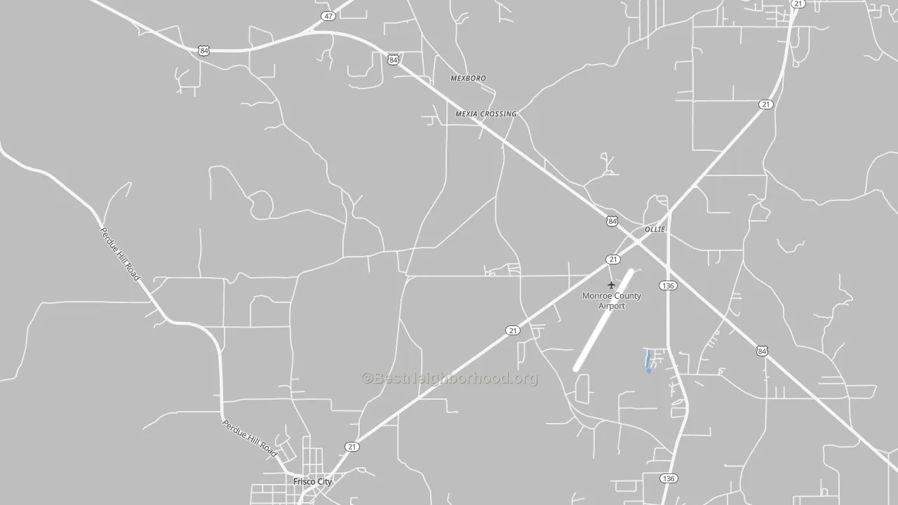Transit Grade map of Mexia Crossing, AL