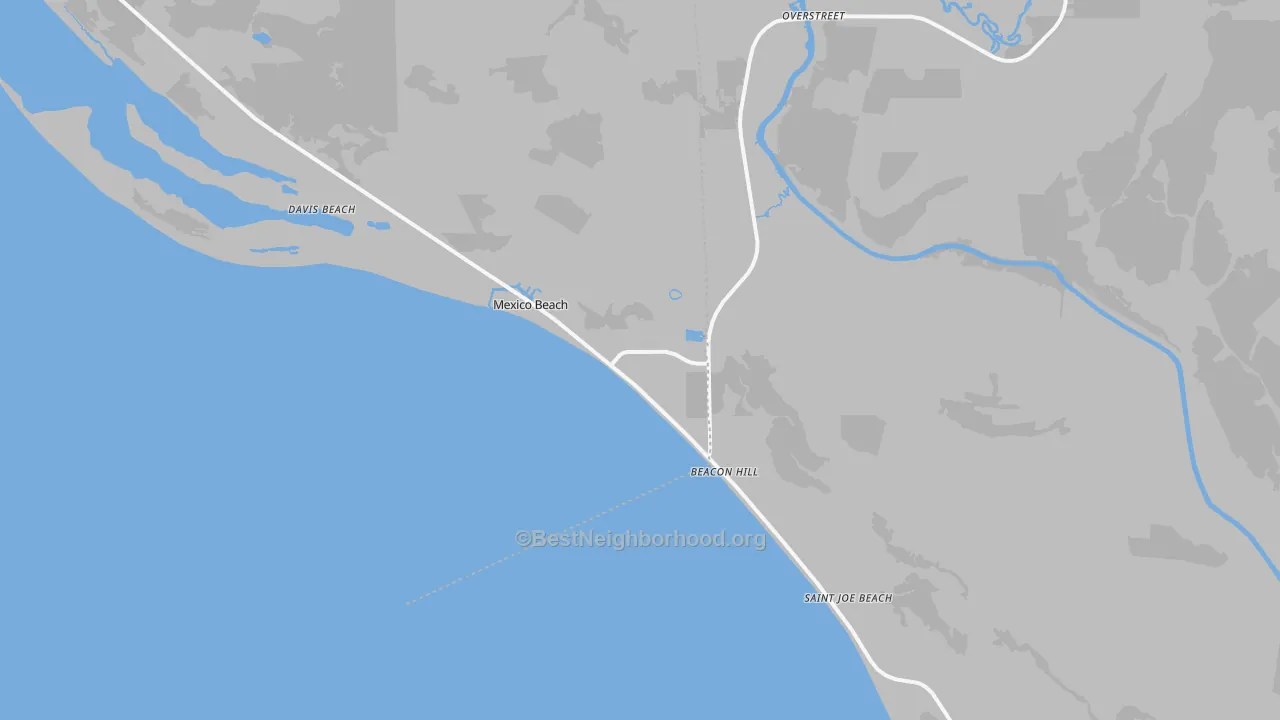 Transit Grade map of Mexico Beach, FL