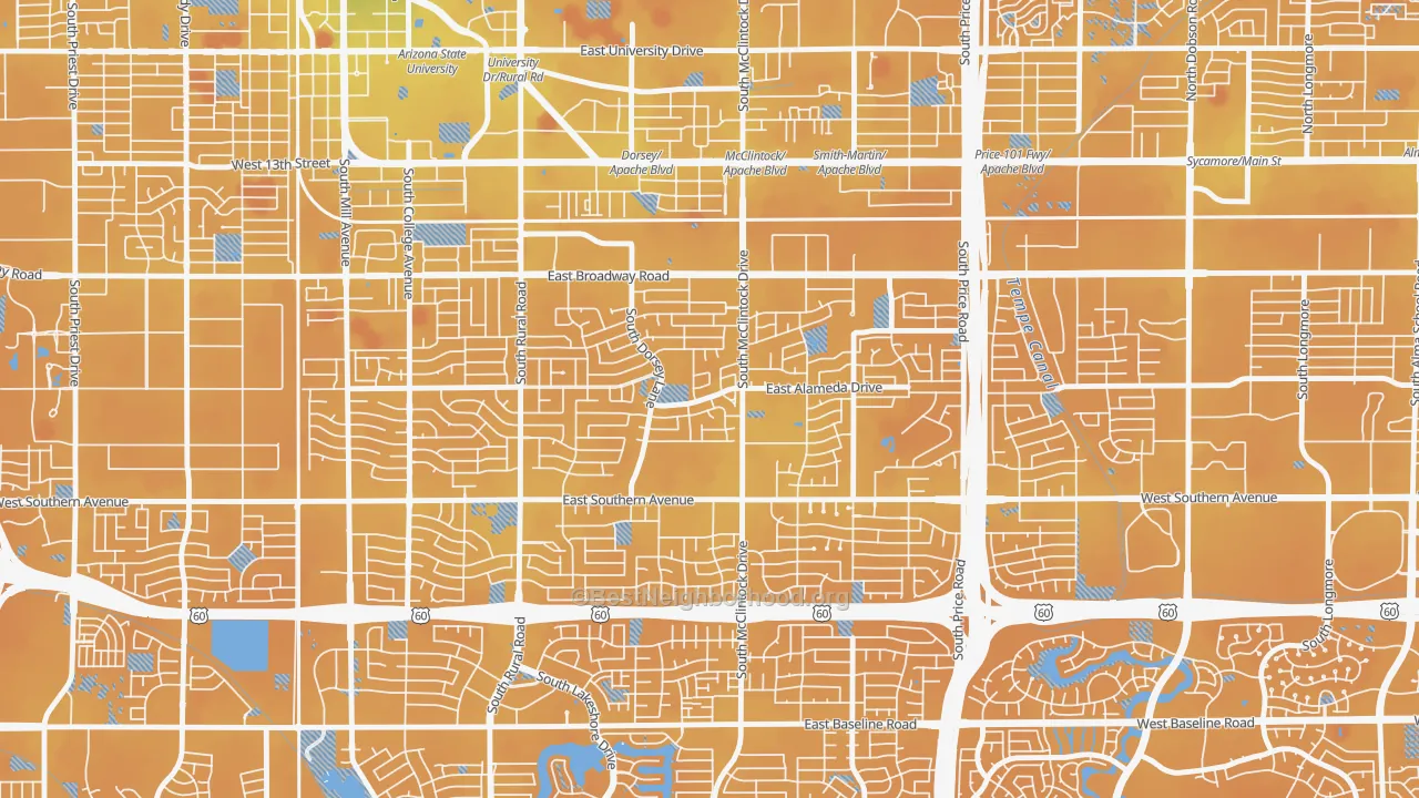 Transit Grade map of Meyer Park, Tempe, AZ
