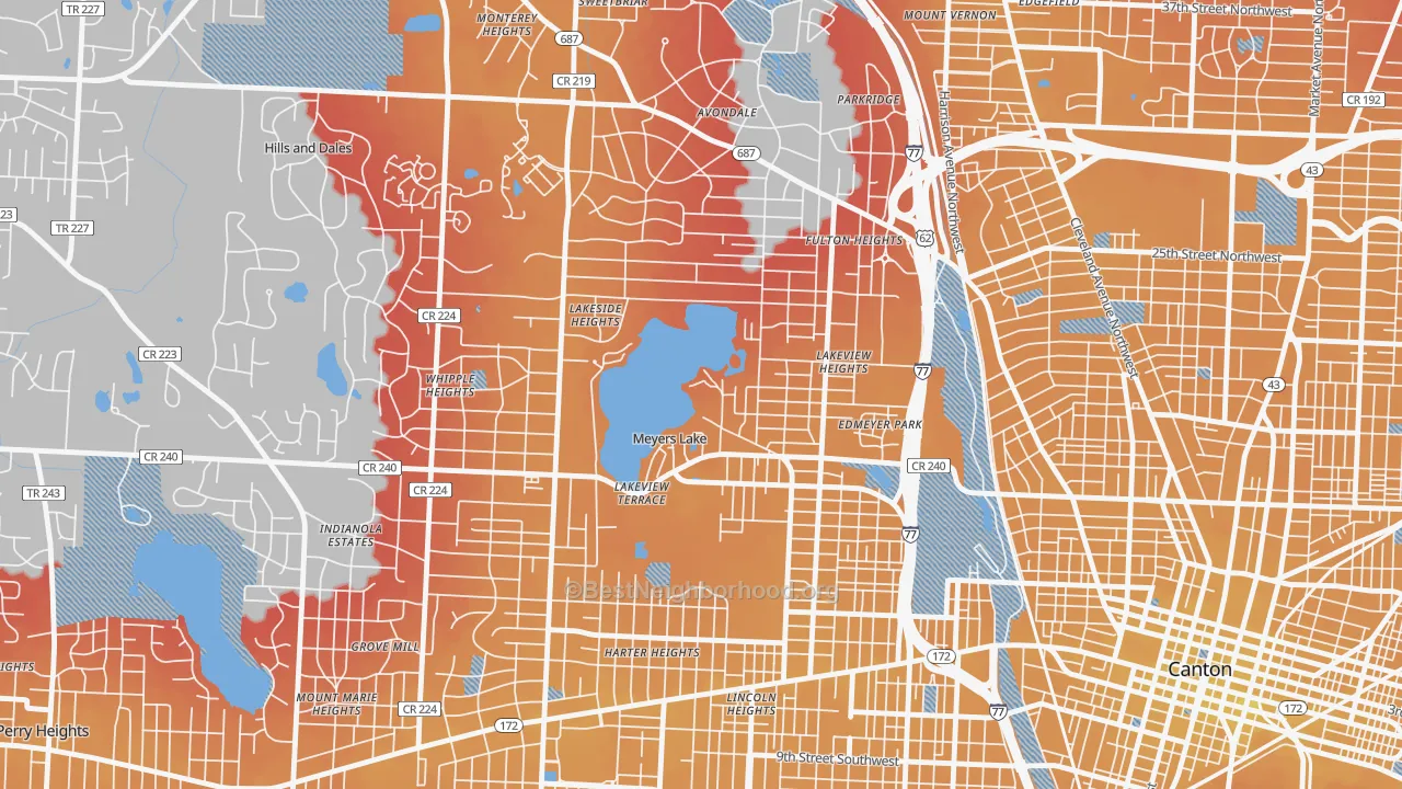 Transit Grade map of Meyers Lake, OH