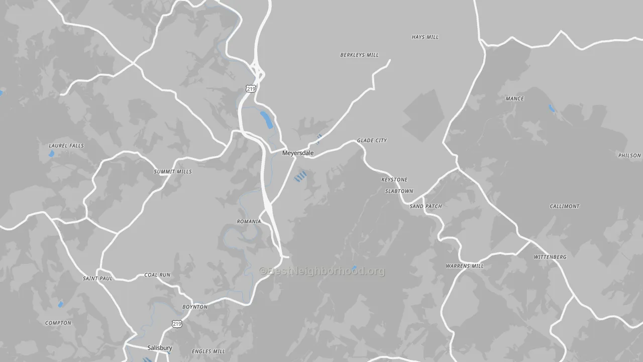 Transit Grade map of Meyersdale, PA