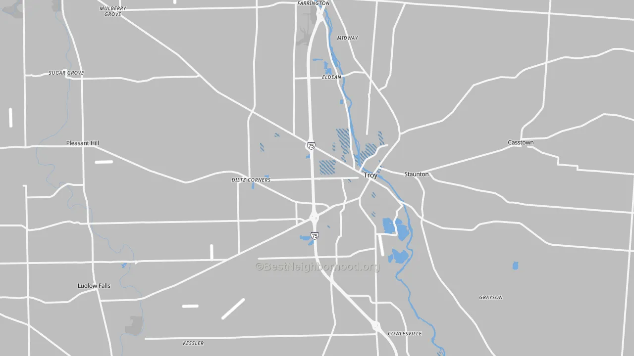 Transit Grade map of Miami County, OH