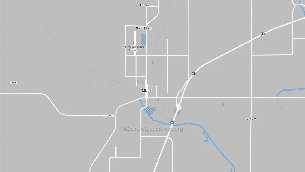 Transit Grade map of Miami, OK