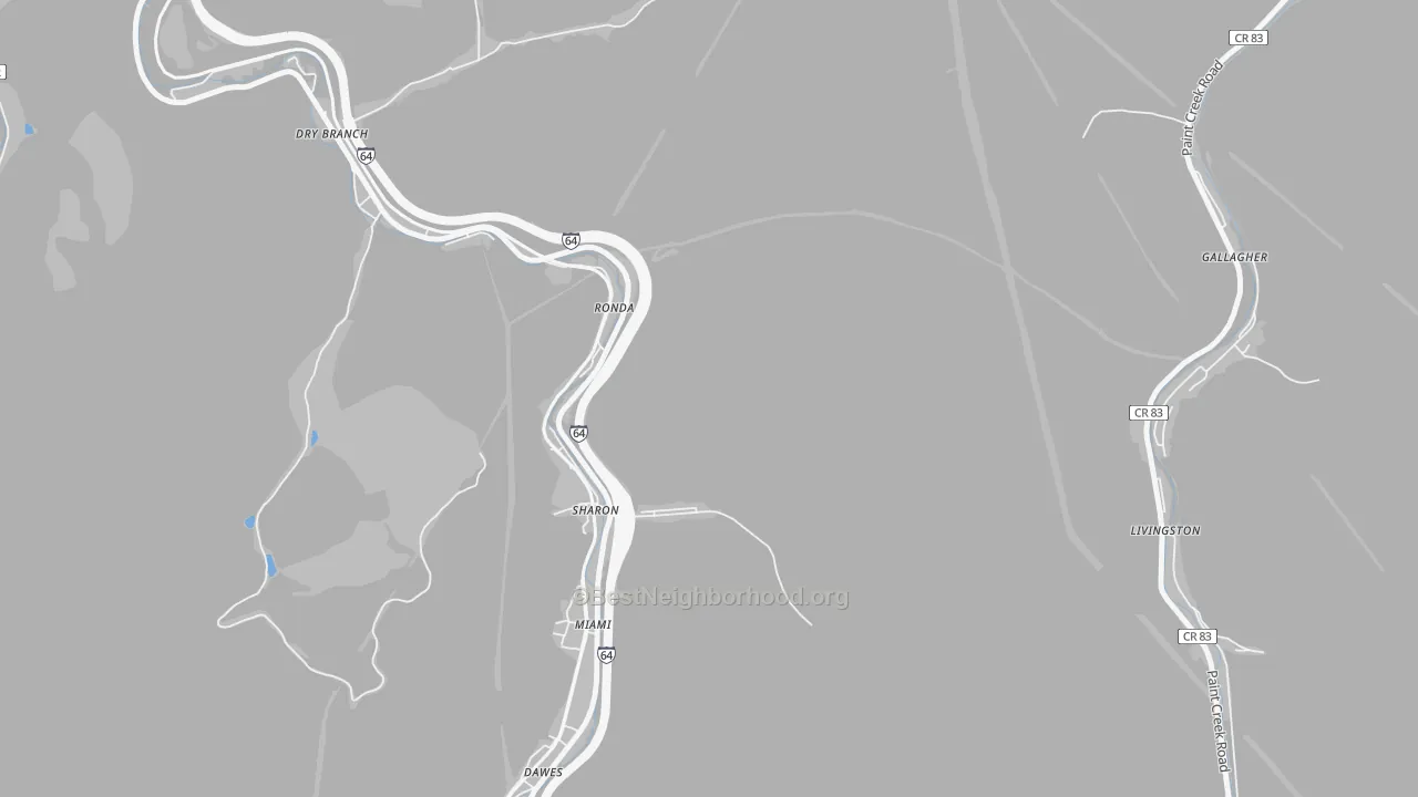 Transit Grade map of Miami, WV