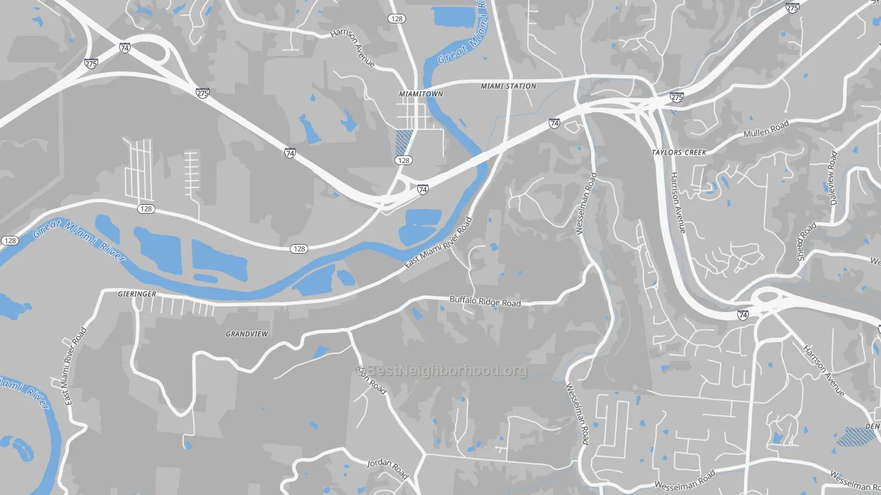 Transit Grade map of Miamitown, OH