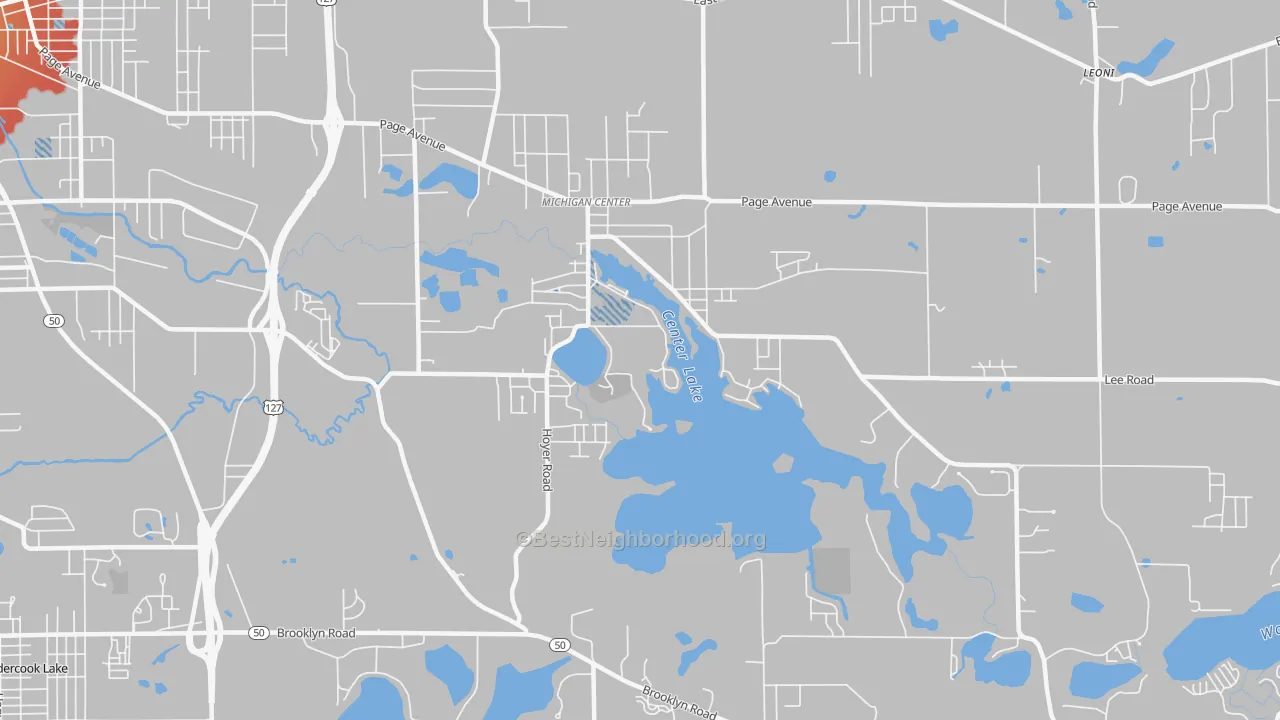 Transit Grade map of Michigan Center, MI