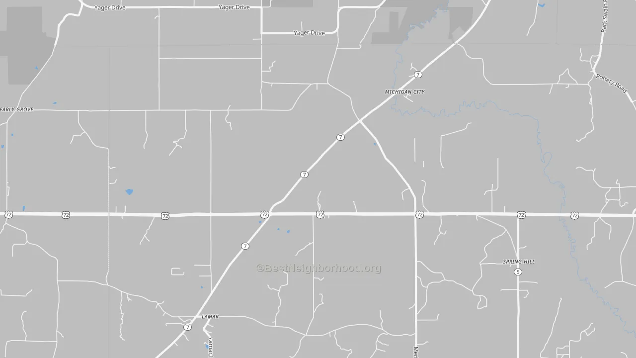 Transit Grade map of Michigan City, MS