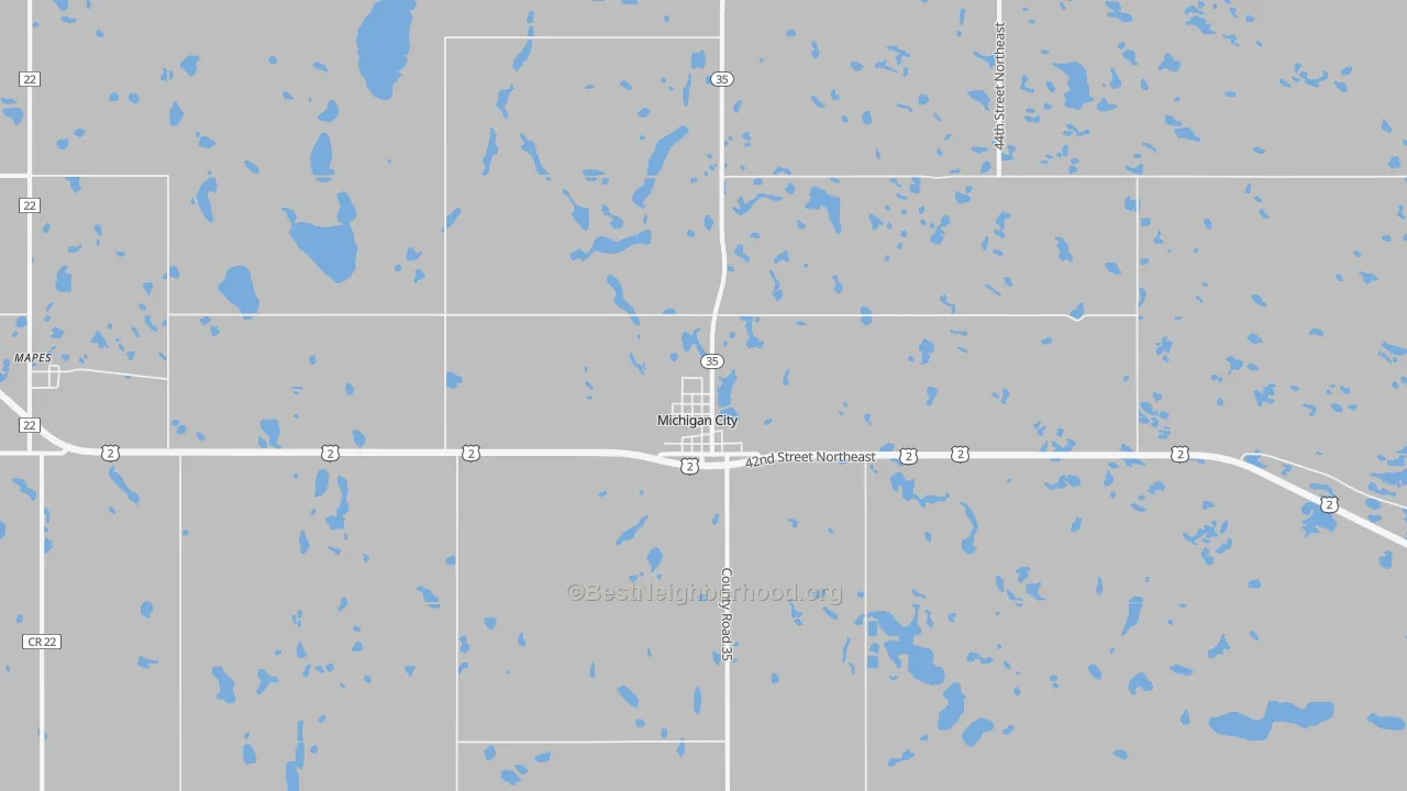 Transit Grade map of Michigan City, ND