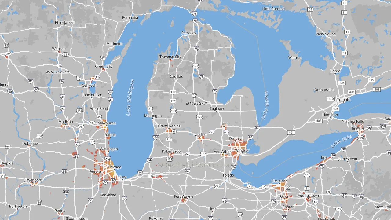 Transit Grade map of Michigan