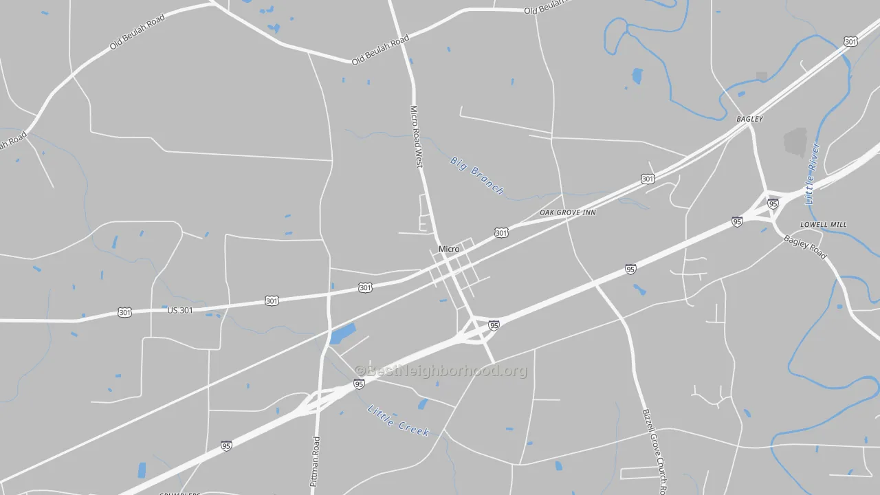 Transit Grade map of Micro, NC