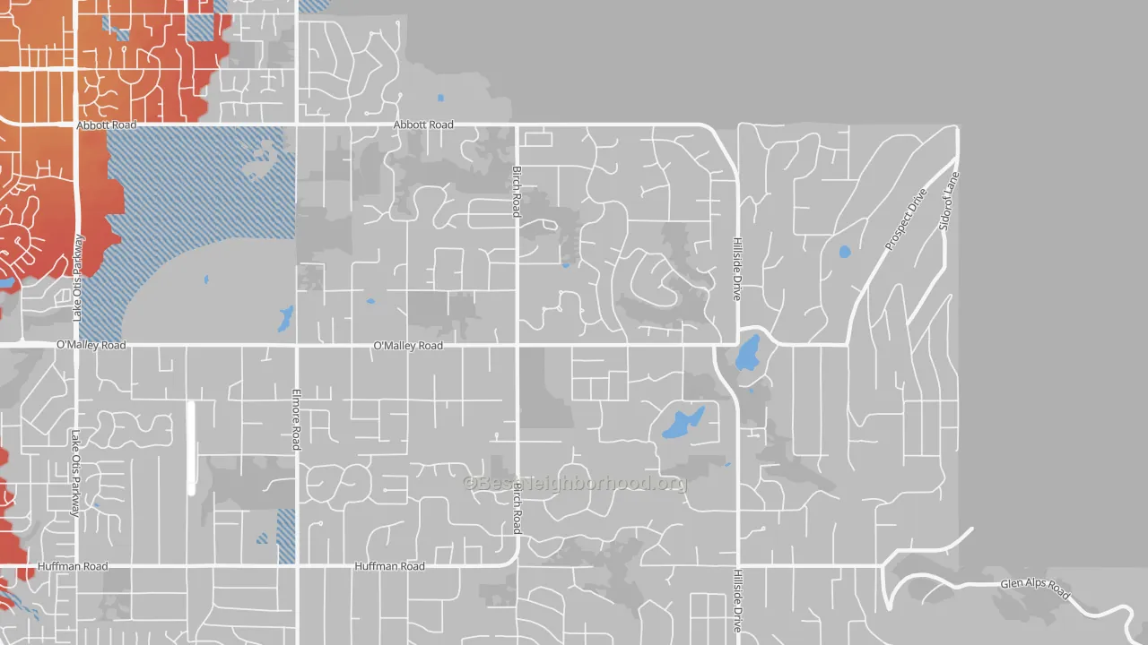 Transit Grade map of Mid-Hillside, Anchorage, AK