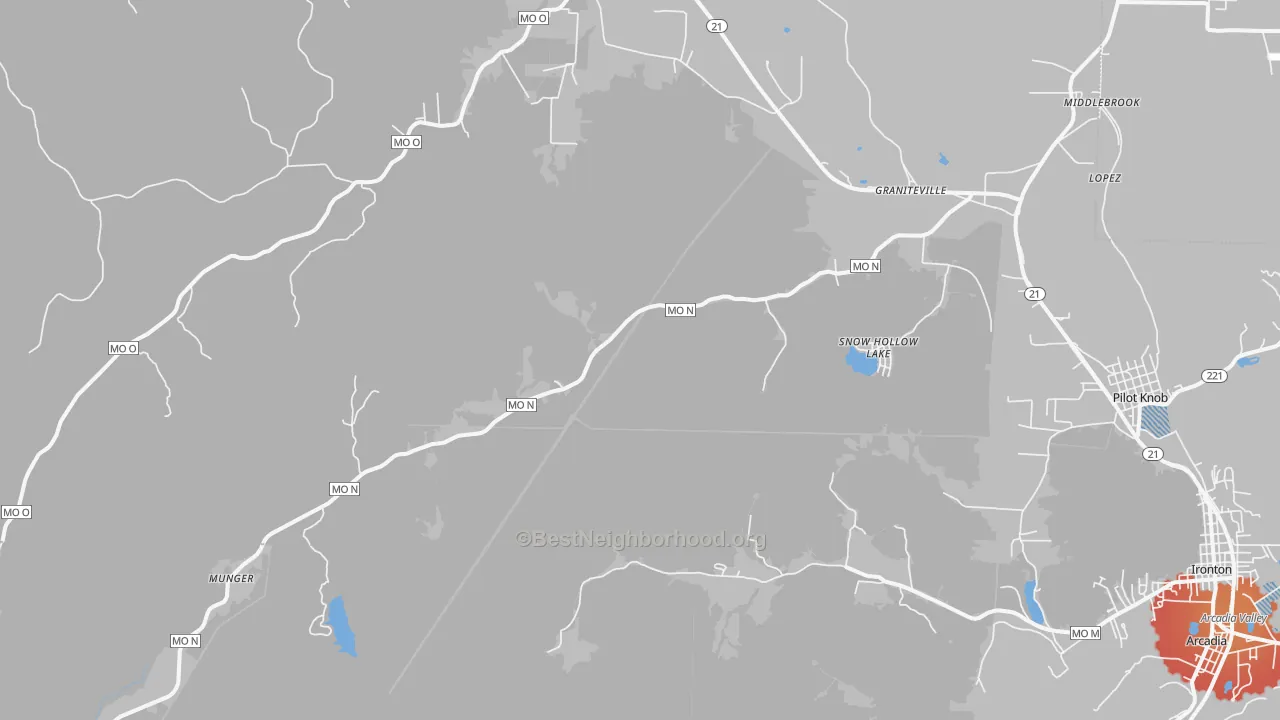 Transit Grade map of Middle Brook, MO