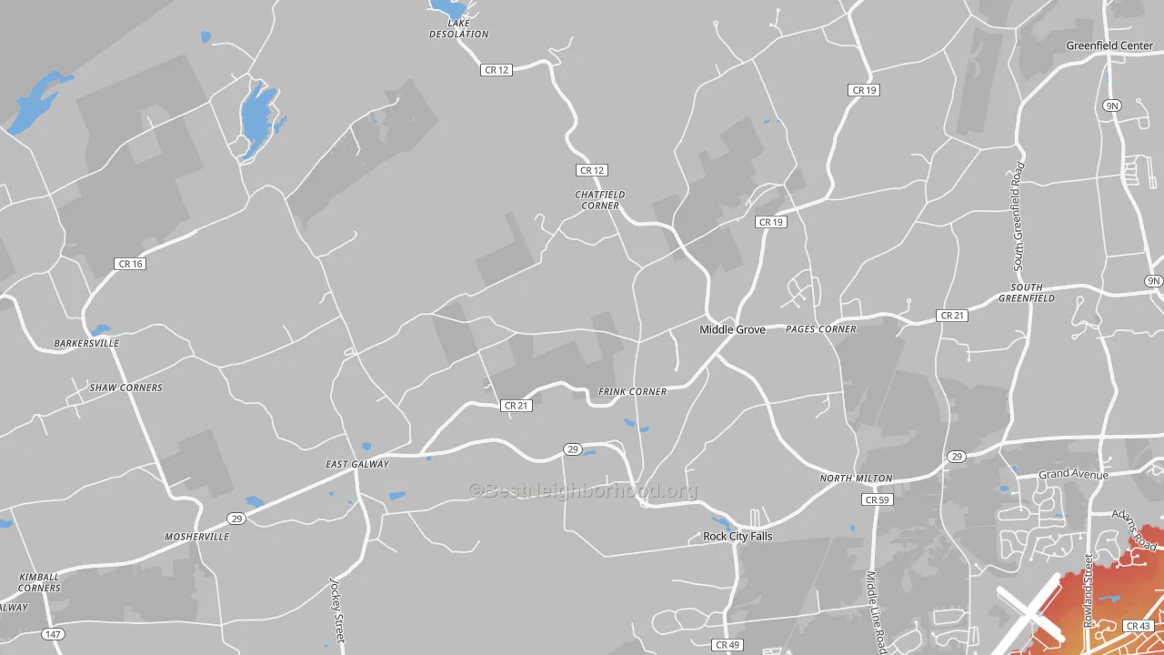 Transit Grade map of Middle Grove, NY