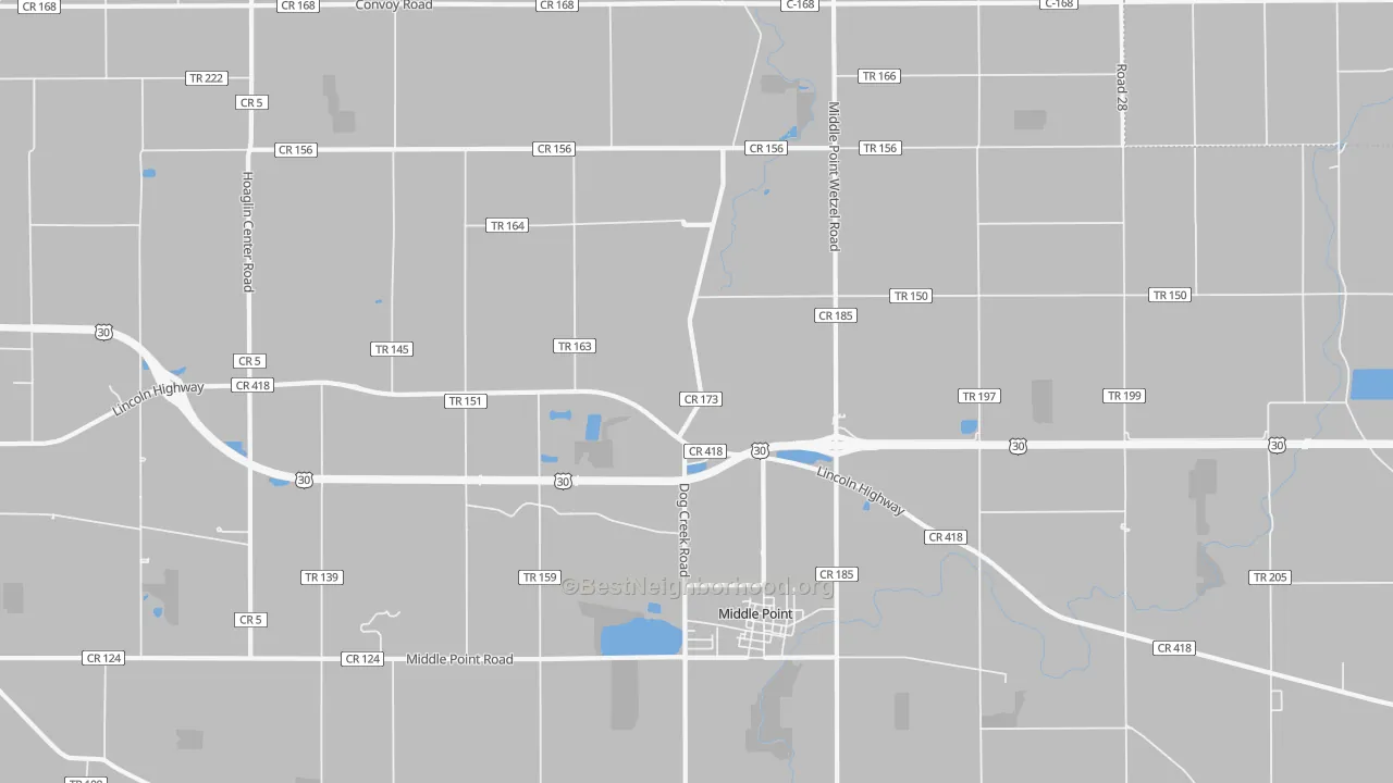 Transit Grade map of Middle Point, OH
