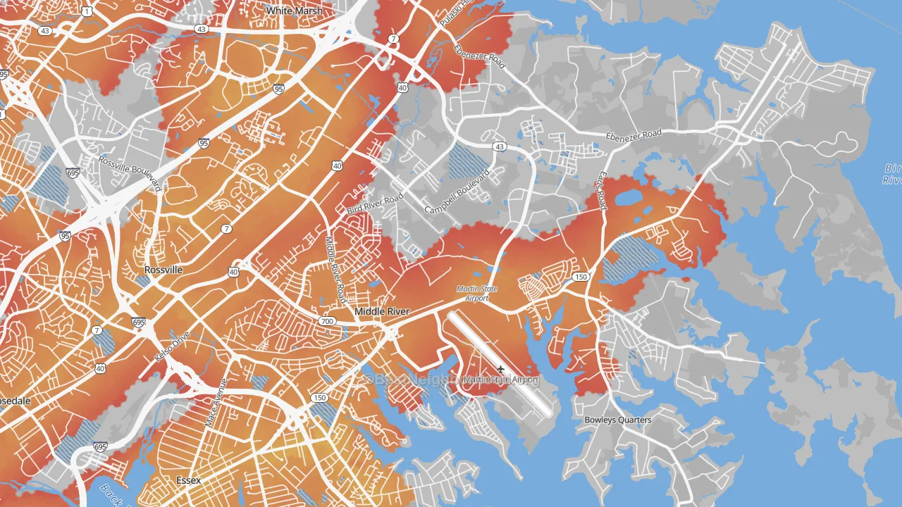 Transit Grade map of Middle River, MD