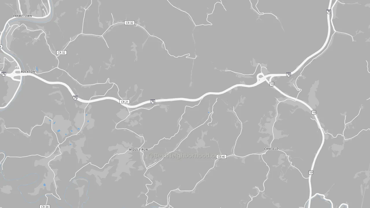 Transit Grade map of Middle Run, WV