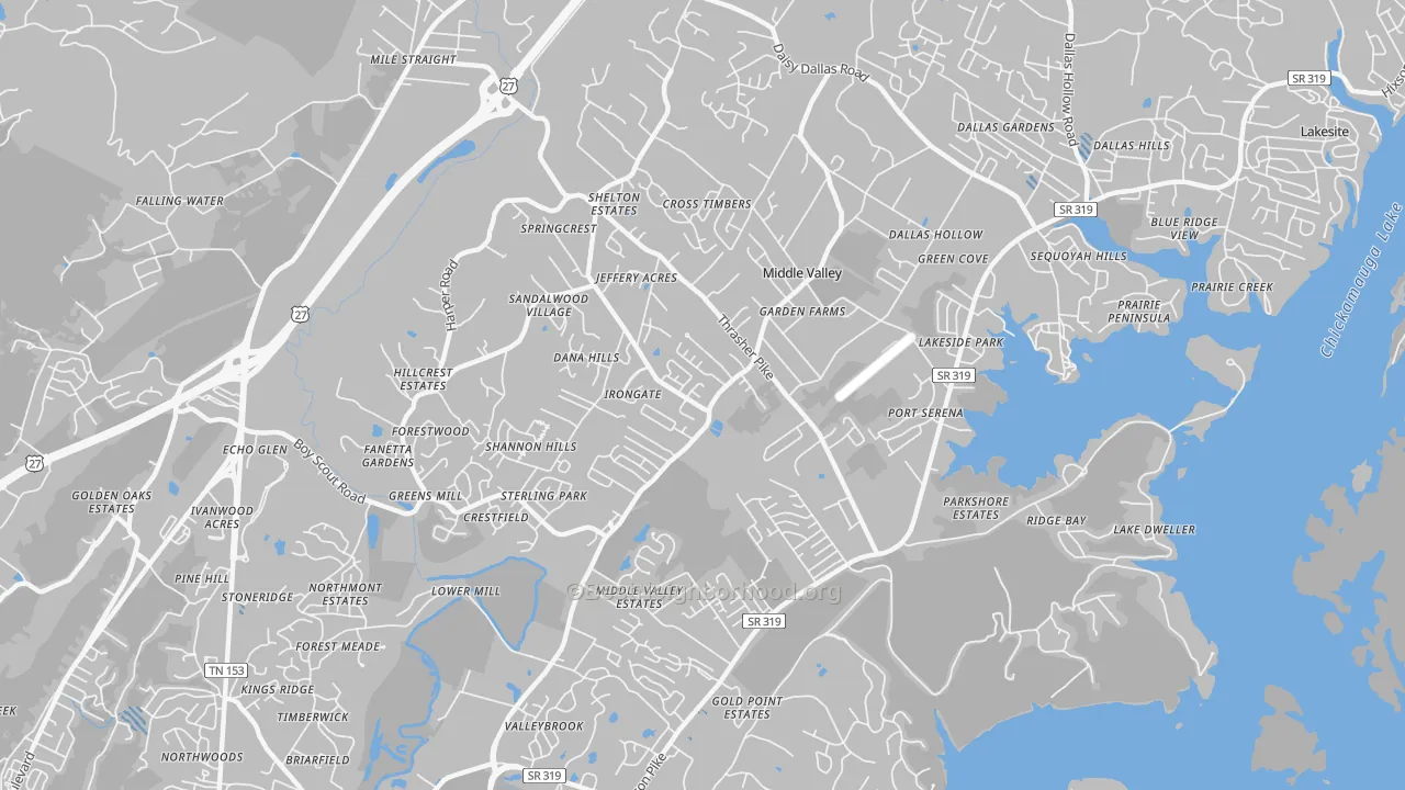 Transit Grade map of Middle Valley, TN