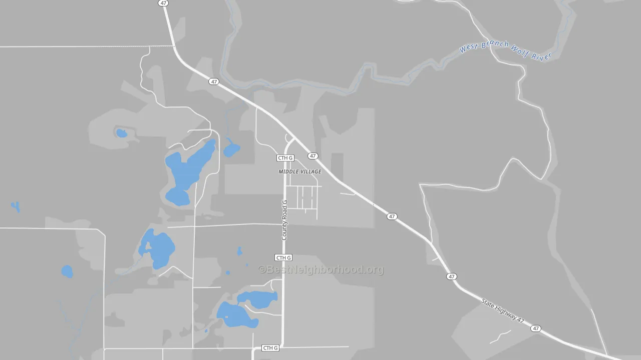 Transit Grade map of Middle Village, WI