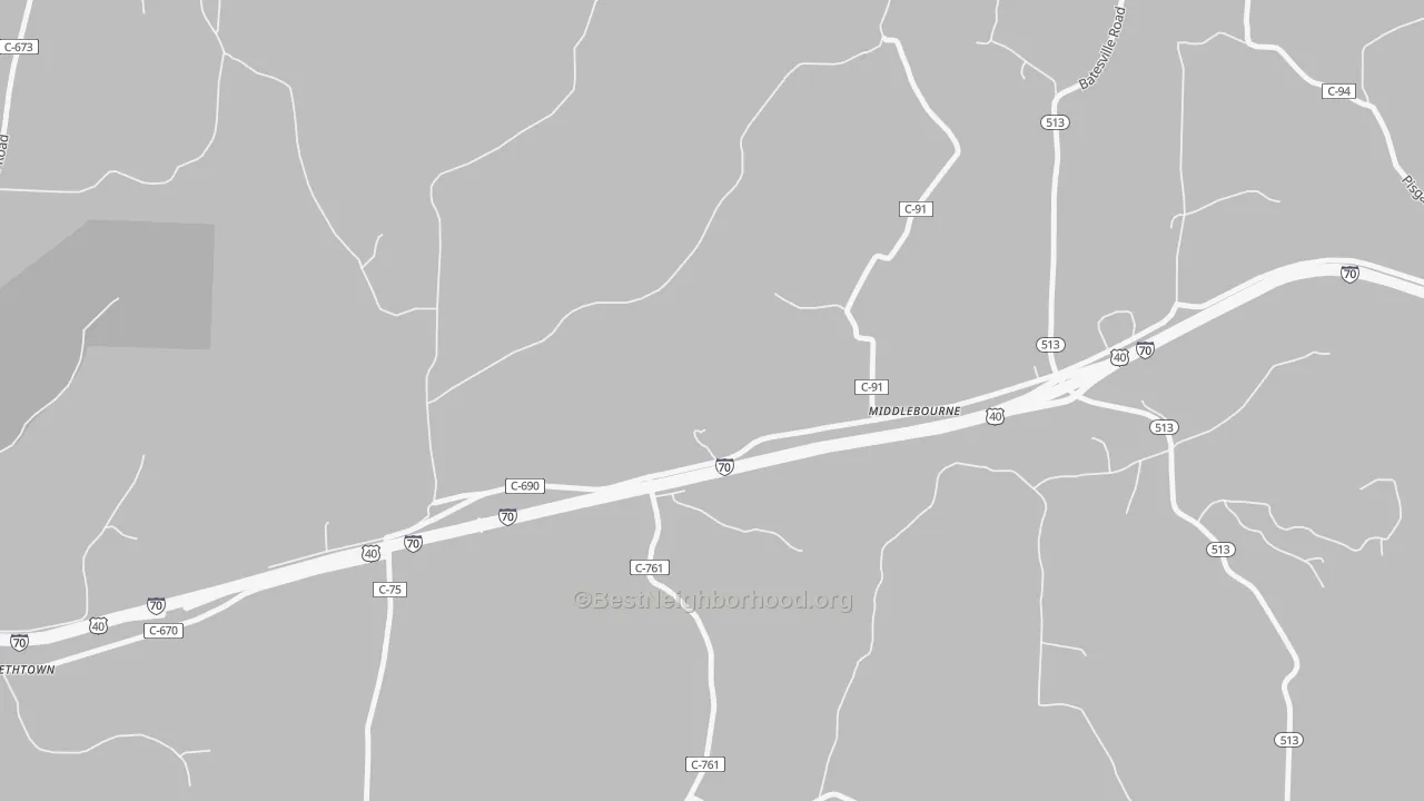 Transit Grade map of Middlebourne, OH