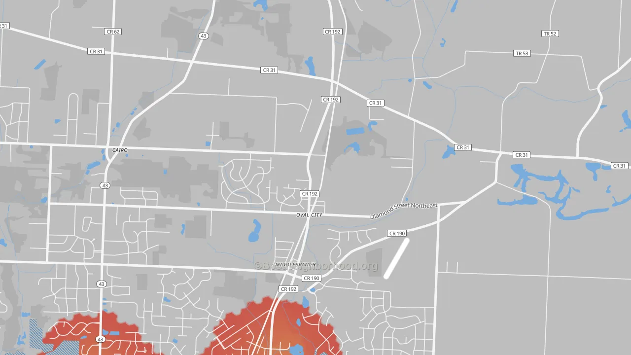 Transit Grade map of Middlebranch, OH