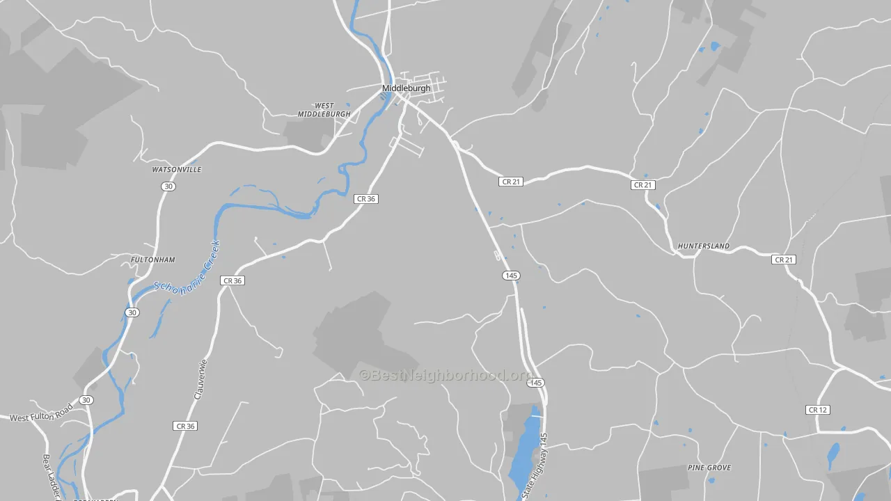 Transit Grade map of Middleburgh, NY