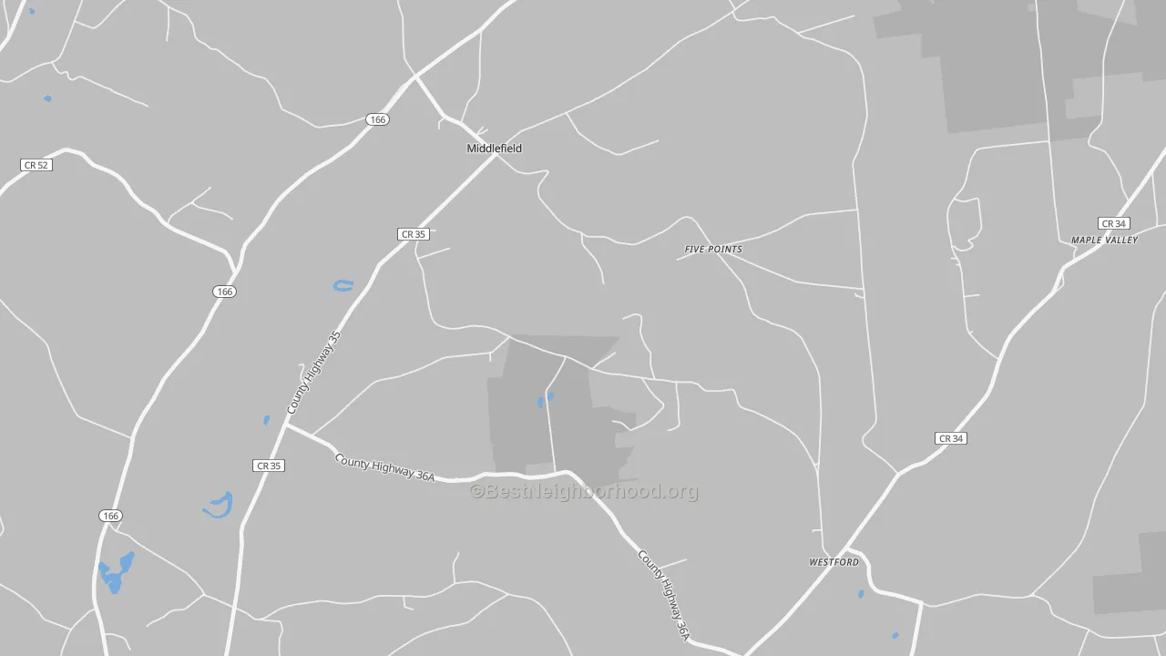 Transit Grade map of Middlefield, NY