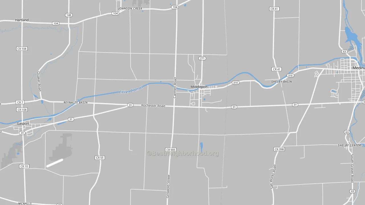 Transit Grade map of Middleport, NY