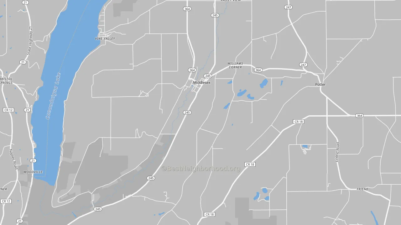 Transit Grade map of Middlesex, NY