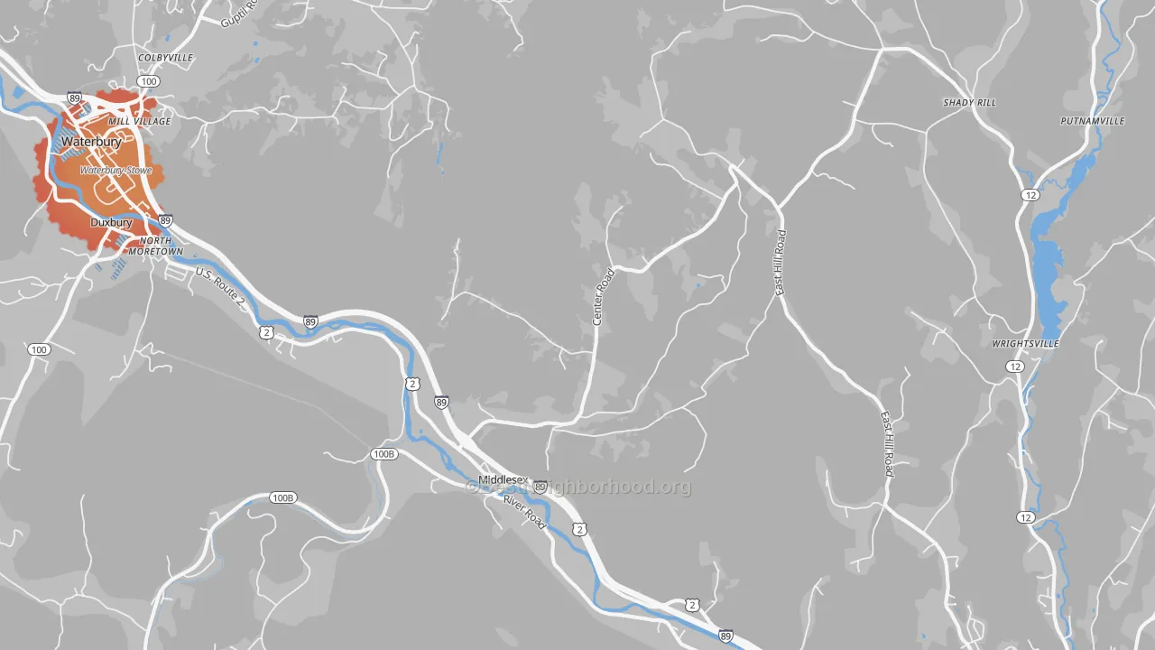 Transit Grade map of Middlesex, VT