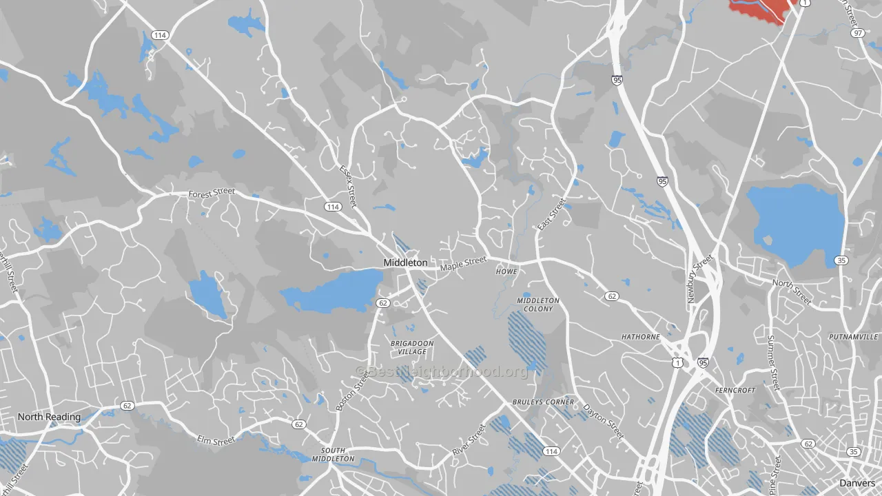Transit Grade map of Middleton, MA