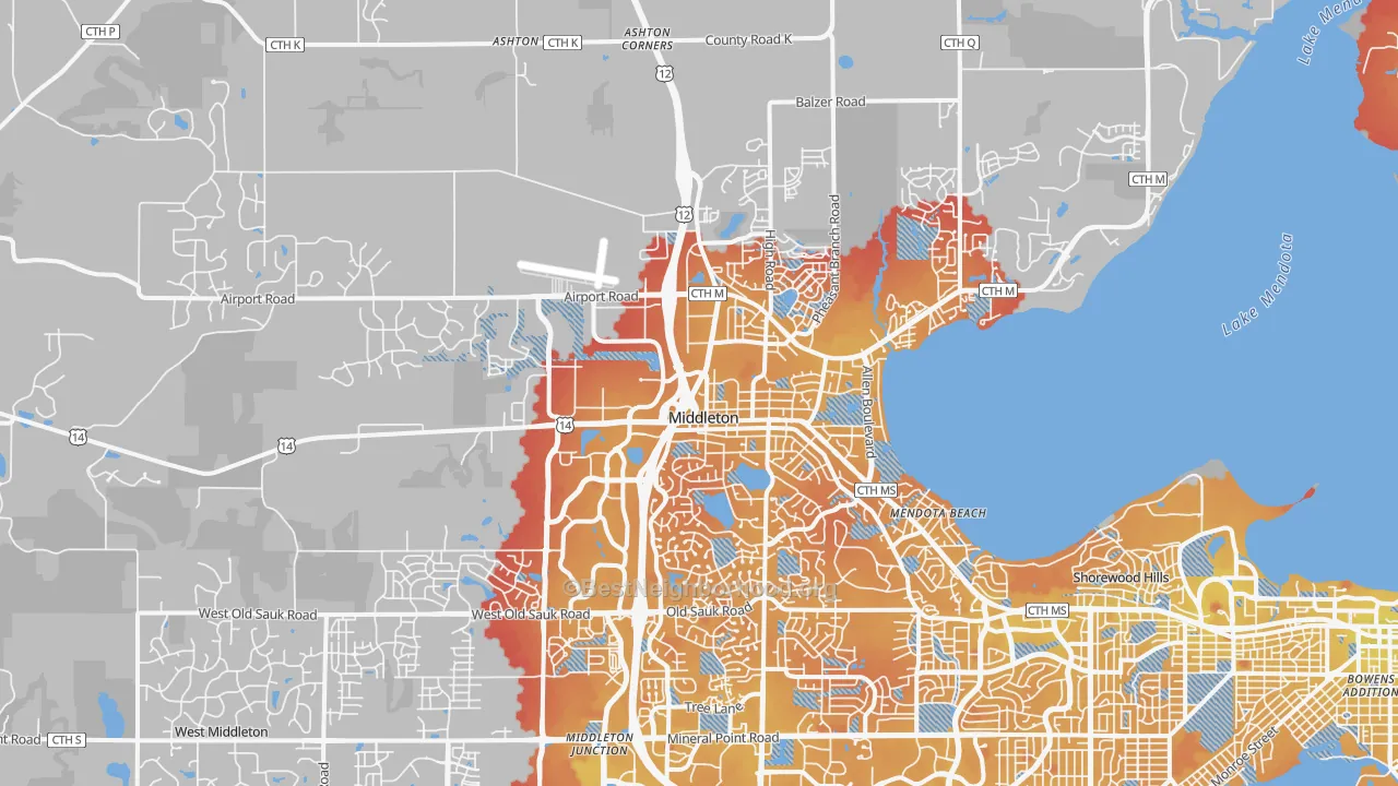 Transit Grade map of Middleton, WI