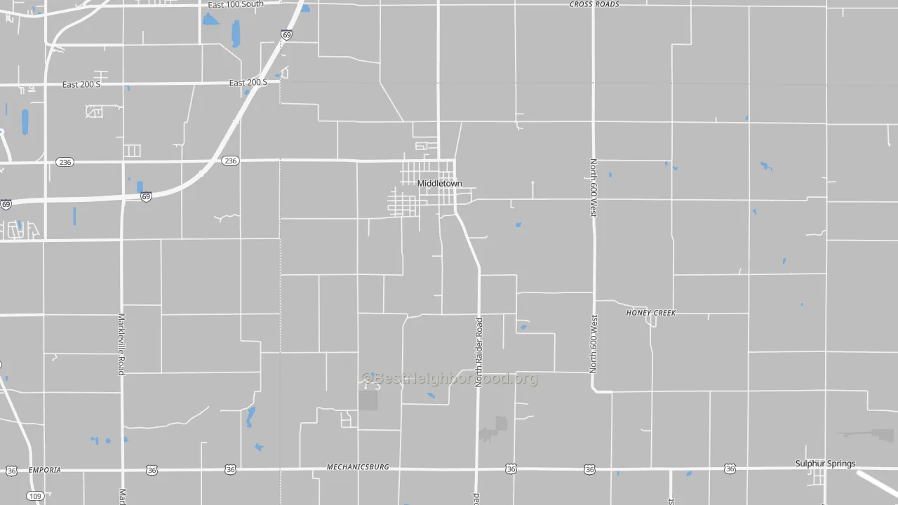 Transit Grade map of Middletown, IN