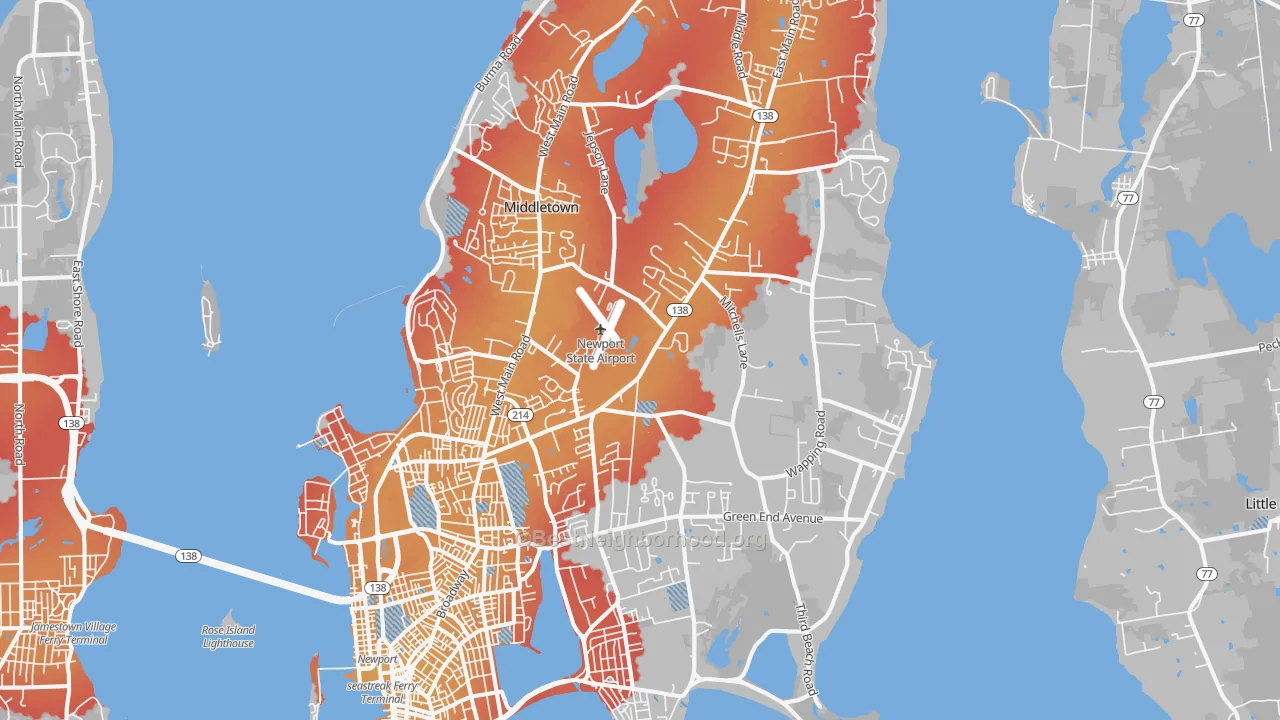 Transit Grade map of Middletown, RI