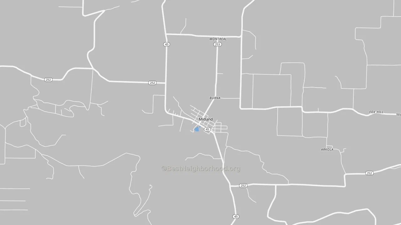 Transit Grade map of Midland, AR
