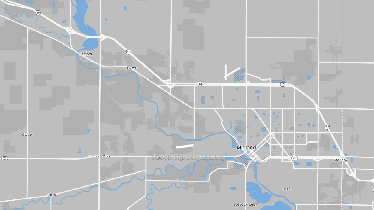 Transit Grade map of Midland County, MI