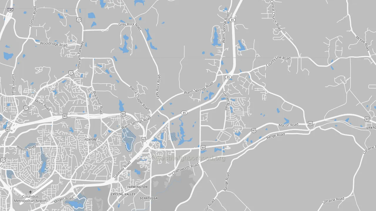 Transit Grade map of Midland, GA